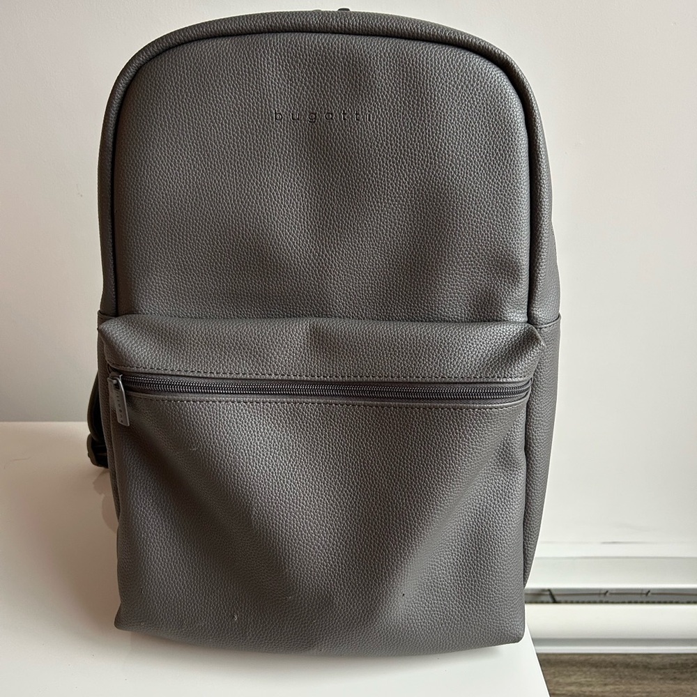 Bugatti Gray Backpack with Classic Design and Medium Size